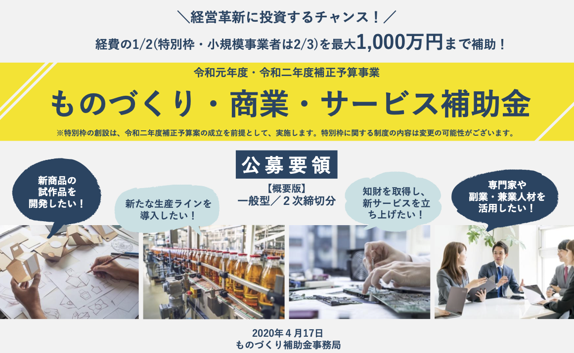 19年補正 年補正 ものづくり補助金 経産省 中小企業の生産性向上 補助金 ゼロエネルギー支援